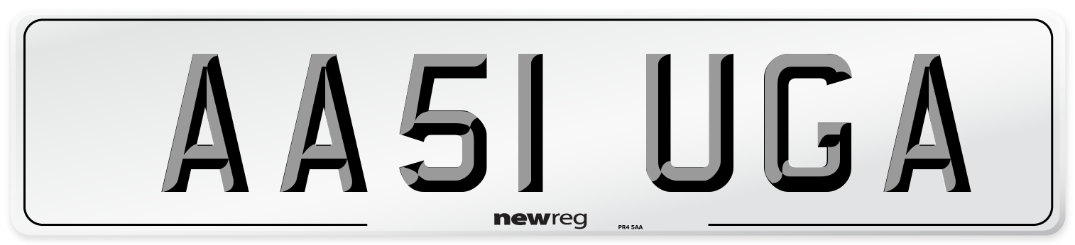 AA51 UGA Number Plate from New Reg
